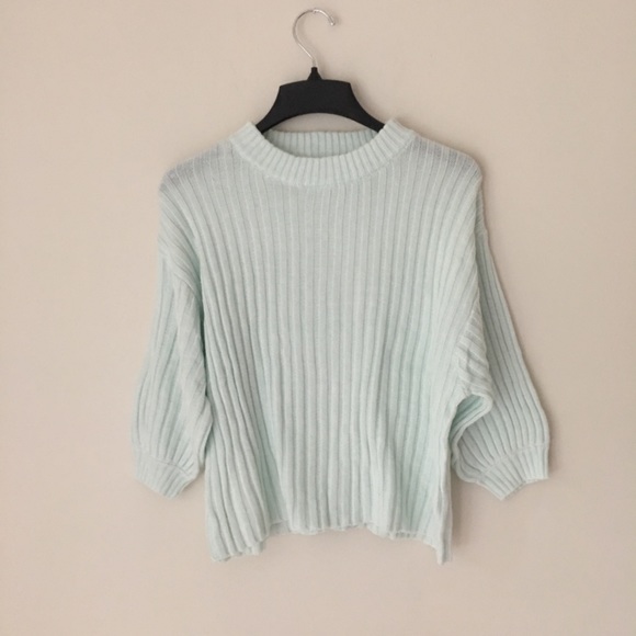 Ten Sixty Sherman | Washed Rib Knit Mint Sweater - Picture 3 of 8